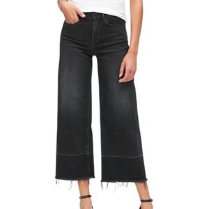 Women's Black Wide-Leg Cropped Banaba Republic Jeans